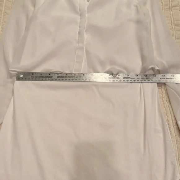 Bailey 44 Vlado‎ White Sheer Long Sleeve Cotton blend Dress Slit Open Back - XS - Picture 16 of 16